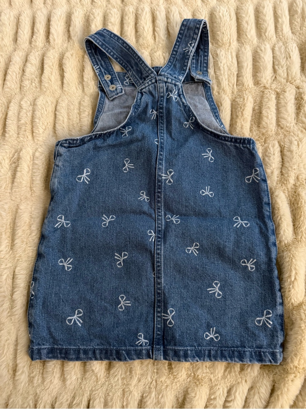 The Children's Place Blue Denim Bow Print Pinafore